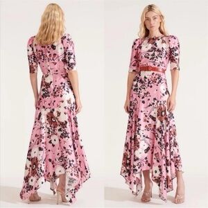 Veronica Beard Connie Mod Floral Printed Maxi Dress Sz 6 Puff Sleeve Spring 2020